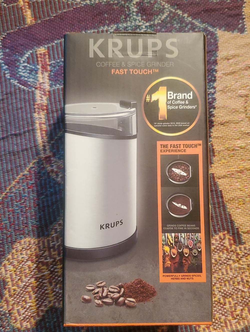 KRUPS Fast Touch Coffee & Spice Grinder - Silver/Black NIB
